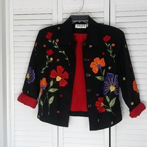 Vintage Anage Embellished  Jacket Sz Small